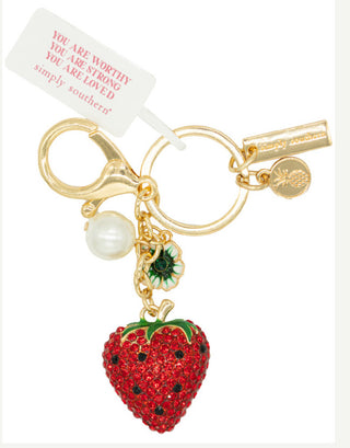 Simply Southern Bag Charm Jewel Strawberry