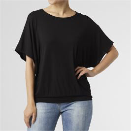 Coco+Carmen Laini Banded Hem Dolman Top Black
