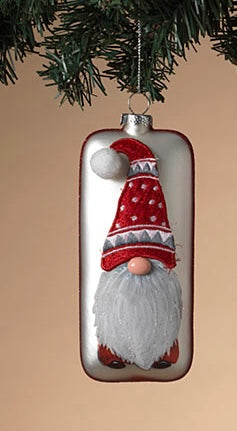 Glass Santa Gnome Ornament
