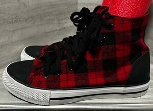 Charlie Paige Cabin Stripe Plaid Sneakers