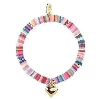 Alexa's Angels 6" Stretch Heishi Bracelet Heart