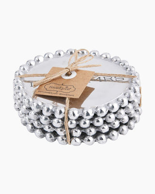 Mr. & Mrs. Beaded Metal Coaster Set