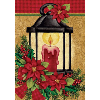 Poinsettia Lantern Garden Flag