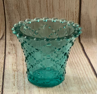 Decorative Teal Glass Votive