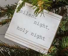 White Beadboard Winter Quotes Ornament