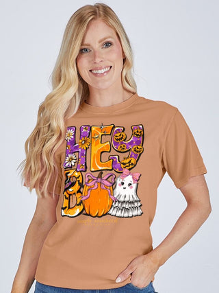 Simply Southern Short Sleeve Hey Boo T-Shirt Chestnut