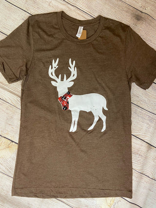 Deer with Scarf Graphic T-shirt