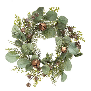Cedar & Eucalyptus Wreath w/Bronze Bells