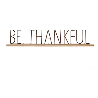 Thankful Metal & Wood Sign
