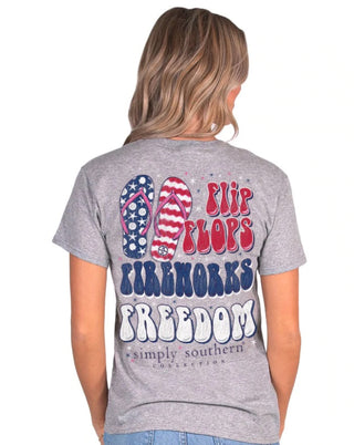 Simply Southern Freedom Heather Grey T-Shirt