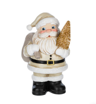 Paper Pulp Santa w/Tree Figurine