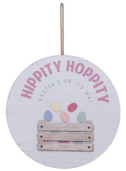 Wood Round Easter Hanging