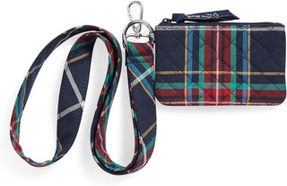 Vera Bradley Zip ID Wide Lanyard Tartan Plaid