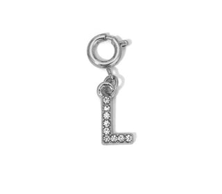 My Fun Colors Rhinestone Initial Silver L