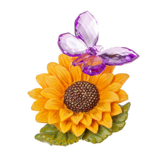 Acrylic Butterfly on Yellow Sunflower