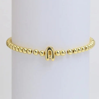 Josslyn Gold Initial Monogram Bubble Beaded Bracelet A