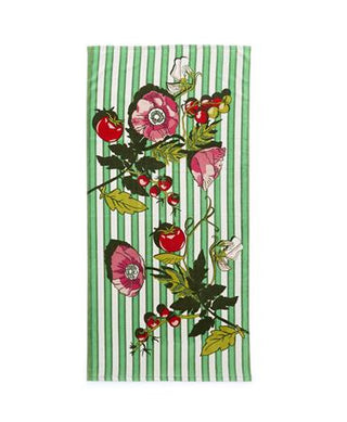 Vera Bradley Beach Towel Tomato Vines Kelly Green