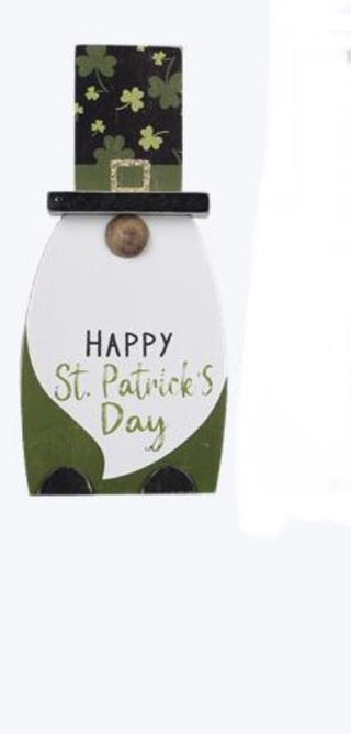 Wood Leprechaun Block Sign