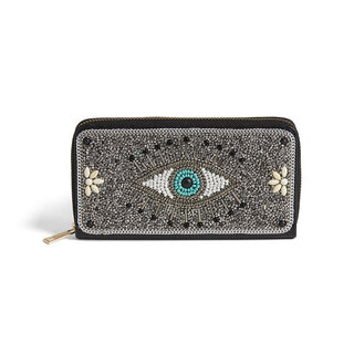 Coco + Carmen Artisan Beaded Wallet Evil Eye