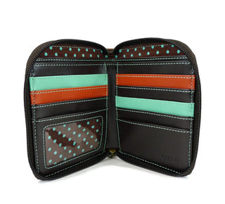 Chala Zip Around Wallet Lazy Cat Teal 839