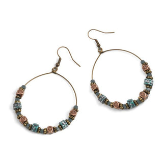 Whispers Patina Beaded Hoop WN004165
