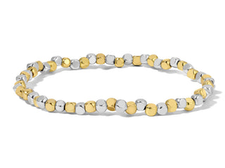 My Fun Colors Fashion Fortunes 3mm Silver & Gold Cube Bracelet Small