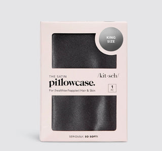 Kitsch Satin Pillowcase King Size Charcoal