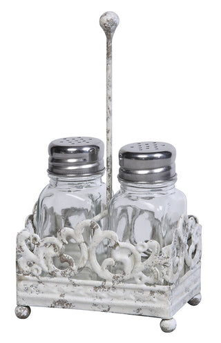 Cottage Chic Metal Scroll Salt & Pepper Set