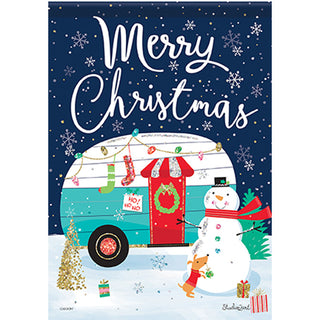 Christmas Camping Glittertrends Garden Flag