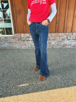 Judy Blue HW Trouser Flare 82637