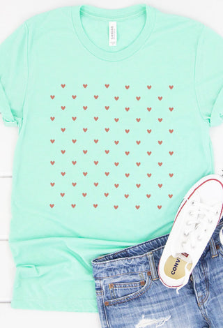Kissed Apparel Polkadot Heart Grid Tee
