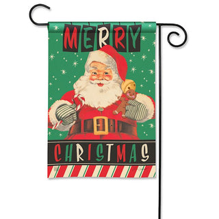 Santa’s Retro Christmas Cheer Garden Flag