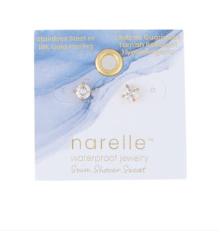 Howard's Narelle Waterproof 5mm Round Cubic Zirconia Stud Earrings Gold