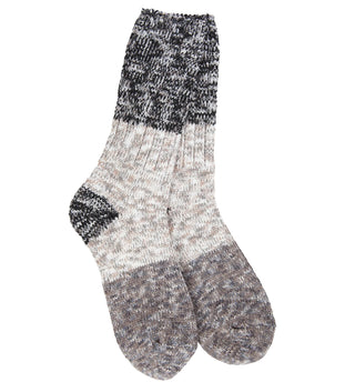 World’s Softest Socks Weekend Ragg Crew Colorblock Stone