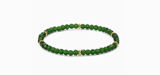 My Fun Colors Mini Crystal Bracelet Forest Green Gold Accent