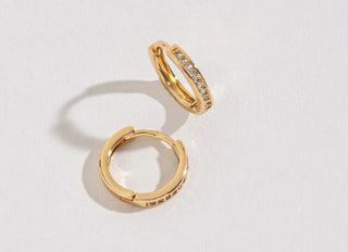 Howard’s Small Pave Style Hoop Earrings Gold
