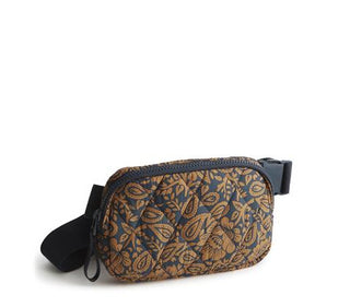 Vera Bradley Woodward Small Belt Bag Lotus Montage Roasted Pecan