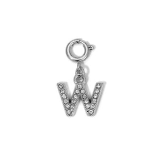 My Fun Colors Rhinestone Initial Silver W