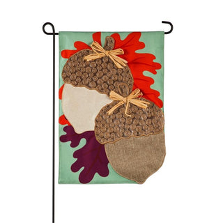 Metallic Acorns Garden Flag