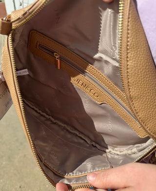 Jen & Co Janae Whipstitch Crossbody Taupe M2684