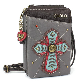 Chala 850 Wallet Crossbody Chevron Cross Gray
