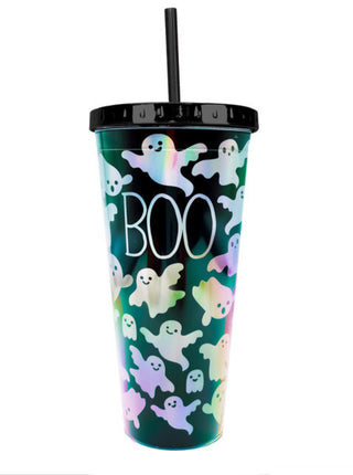 Boo Foil Cup w/Straw