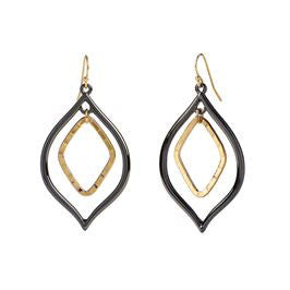 Whispers Mixed Metal Pointed Tear Drop Dangle Earrings Wn003025