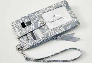 Vera Bradley Performance Twill Ultimate Card Case Cloud Gray Paisley