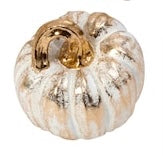 Small White & Gold Resin Pumpkin