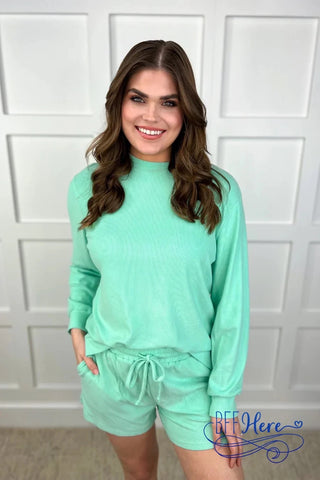 Jess Lea Jenny Ribbed Lounge Set Aqua