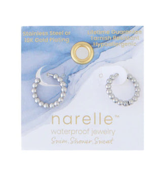 Howard's Narelle Waterproof Beaded Hoop Earrings Silver