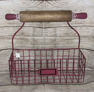 Wire Basket w/Rolling Pin