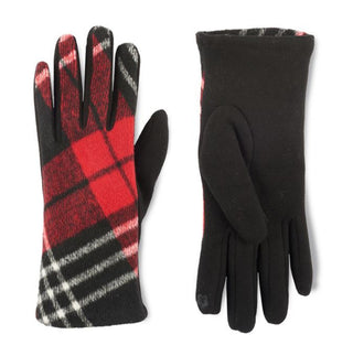 Coco + Carmen Artisan Plaid Stretch Touchscreen Gloves Red 2036205B