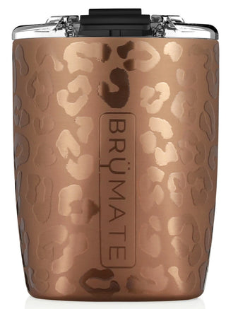 Brumate Rocks Glass Gold Leopard 12oz